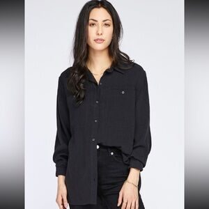 Gentle Fawn Orbison Button Down Black Top | Sz Small